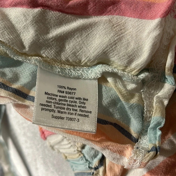 pastel striped Peyton & Parker cold shoulder mini dress size large - Picture 4 of 4